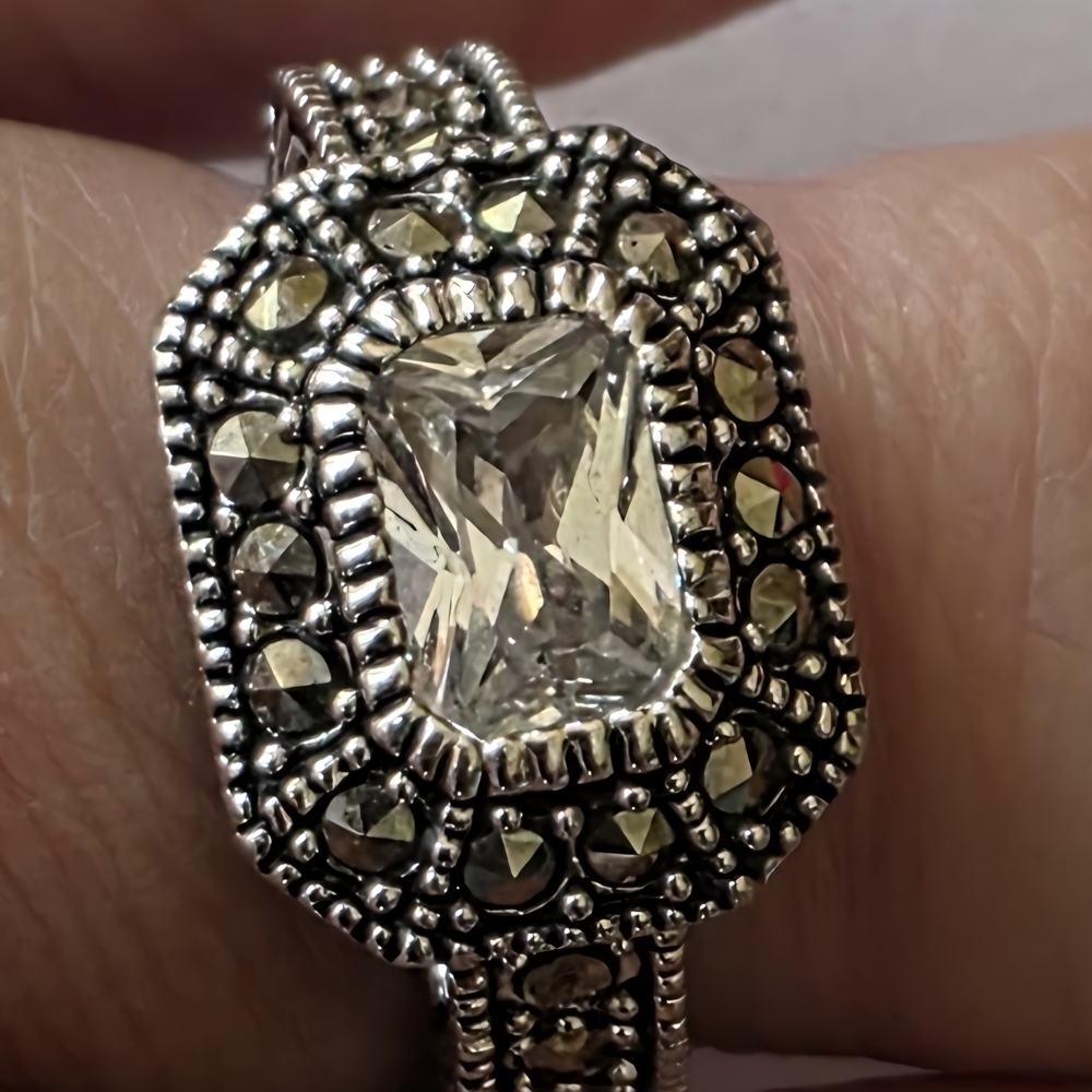 Premier Designs Silver and Gold Crystal Ring